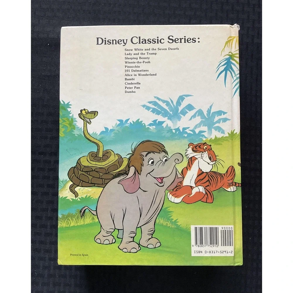 Vintage Disney Jungle Book Hardcover Illustrated Classic‎ Kids Storybook 1980s